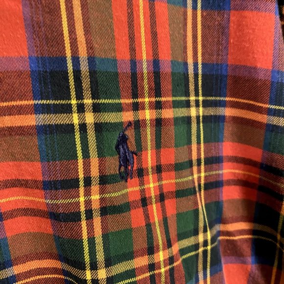 Ralph‎ Lauren Blake Red Plaid Flannel Button Down Shirt Men's Size M - Picture 2 of 7